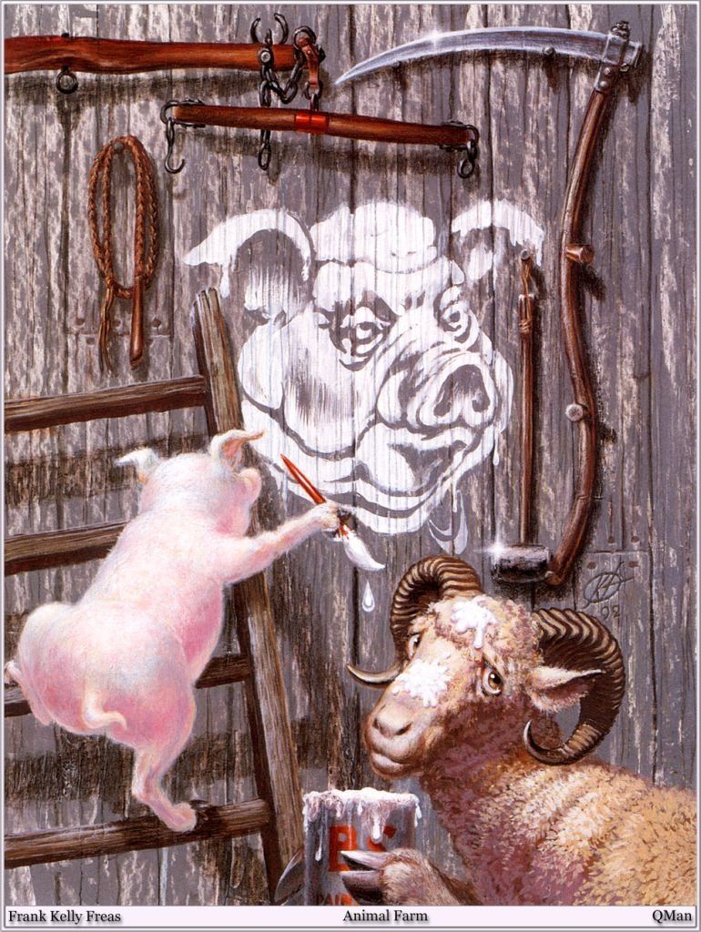 Kelly Freas's visual Art Kelly Freas, Animal Farm by George Orwell.