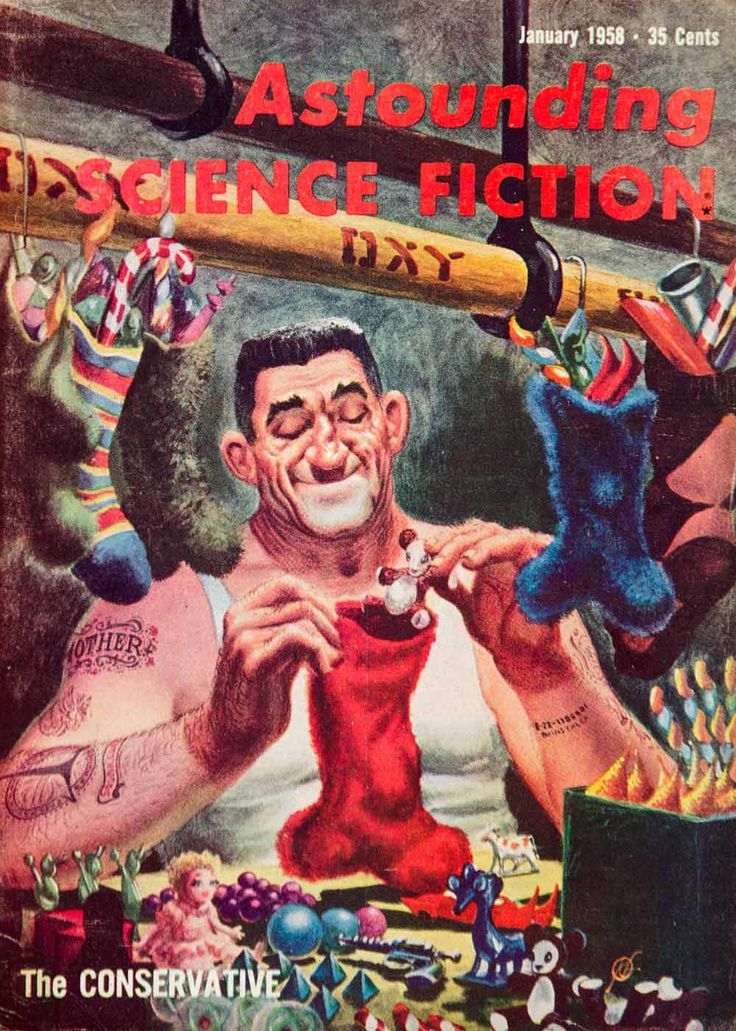 Kelly Freas, Astounding SF 58-03, The Man on the Bottom by Dean McLaughlin.