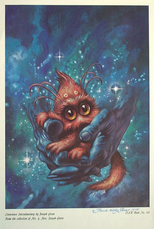 Kelly Freas's visual Art Kelly Freas, Conscience Interplanetary by Joseph Green 1974.