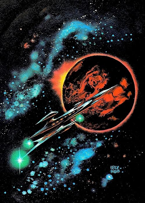 Kelly Freas's visual Art Kelly Freas, From This Day Forward by John Brunner 1973.