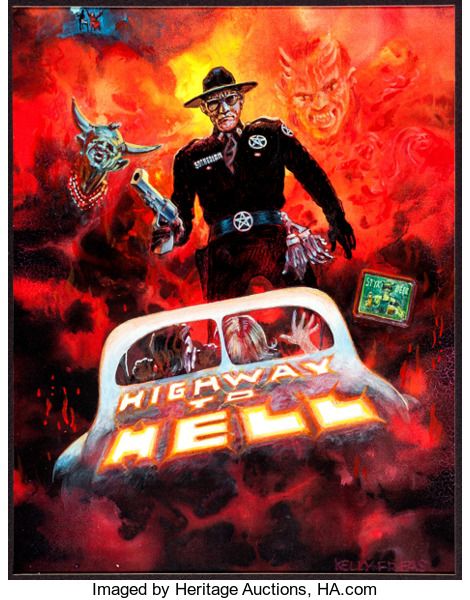 Kelly Freas's visual Art Kelly Freas, Highway to Hell movie poster.