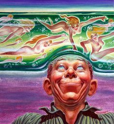 Kelly Freas's visual Art Kelly Freas, If 59-02, Pipe Dream by Fritz Leiber.