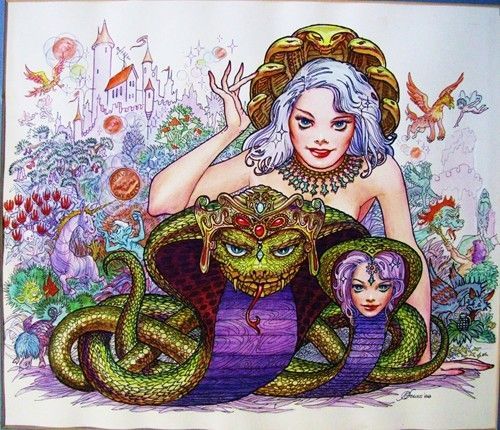 Kelly Freas's visual Art Kelly Freas, Nada Naga, Xanth calendar.