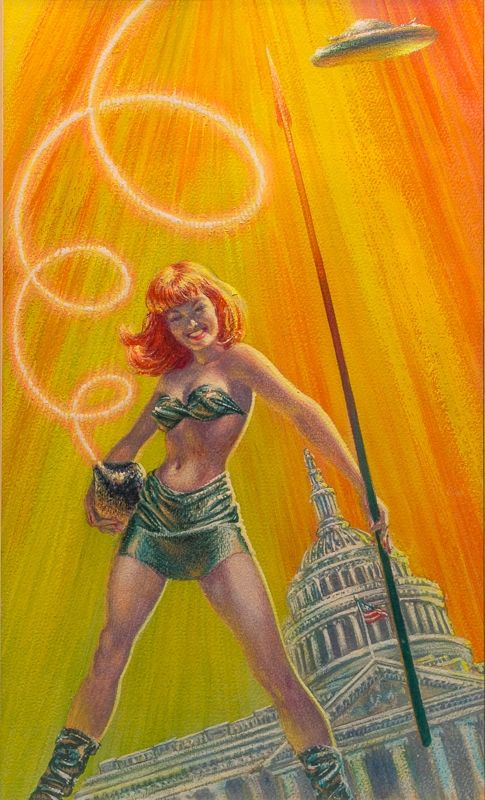 Kelly Freas's visual Art Kelly Freas, The Girls from Planet 5, by Richard, Lancer Books, 1967.