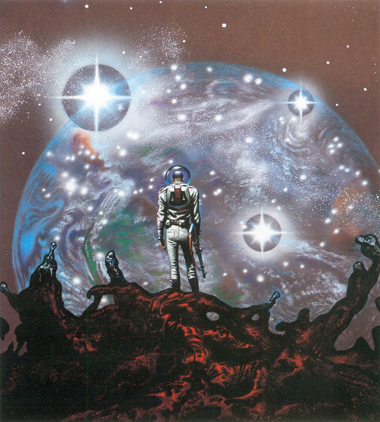 Kelly Freas's visual Art Kelly Freas, The Green Hills of Earth by Robert A. Heinlein.