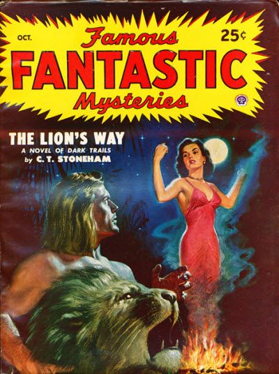 Lawrence Sterne Stevens's Covers Art Lawrence Sterne Stevens, FFM 48-10, The Lion's Way by C.T. Stoneham.