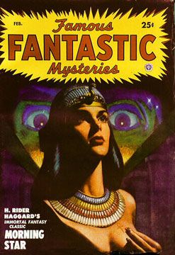 Lawrence Sterne Stevens's Covers Art Lawrence Sterne Stevens, FFM 50-02, Morning Star by H. Rider Haggard.