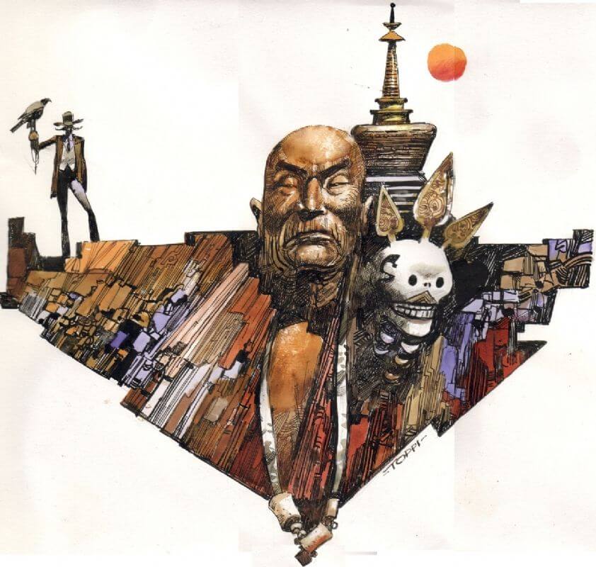 Sergio Toppi's visual Art Le collectionneur par Sergio Toppi - Couverture originale