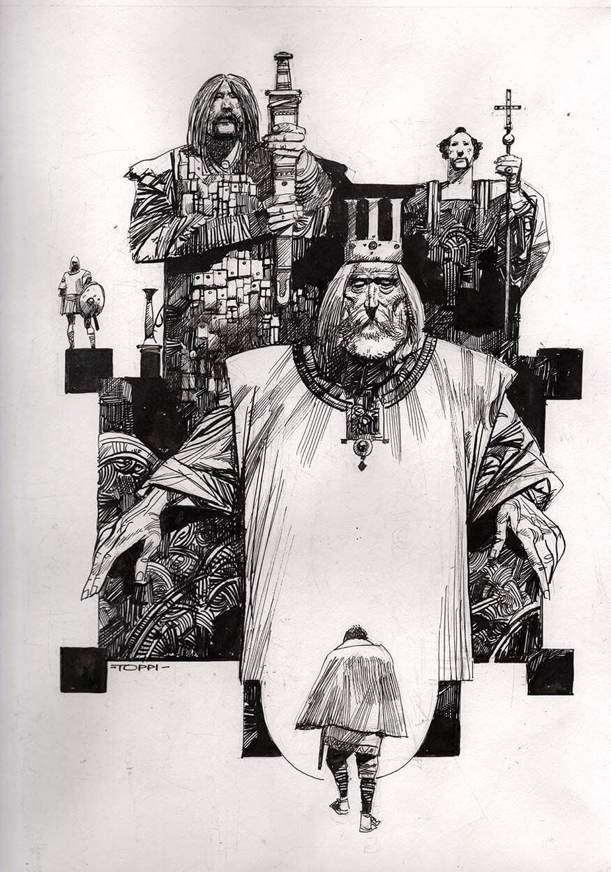 Sergio Toppi's visual Art Liutprando, King of the Lombards Comic Art