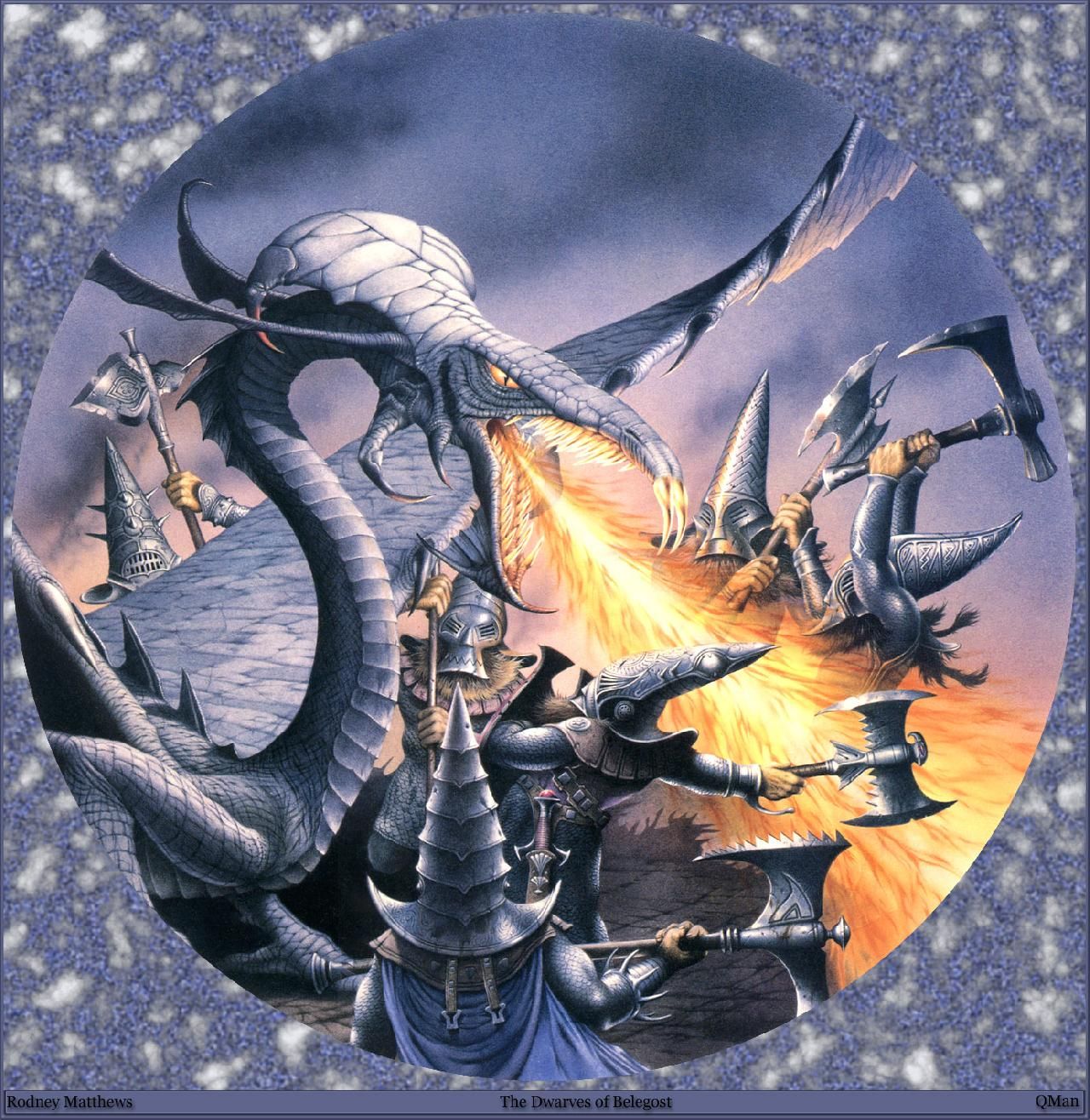 Los enanos de Belegost, de Rodney Matthews. Me encantan esas máscaras...