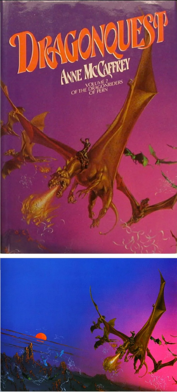 Michael Whelan's Covers Art MICHAEL WHELAN - Dragonquest by Anne McCaffrey - 1978 Del Rey / Ballantine