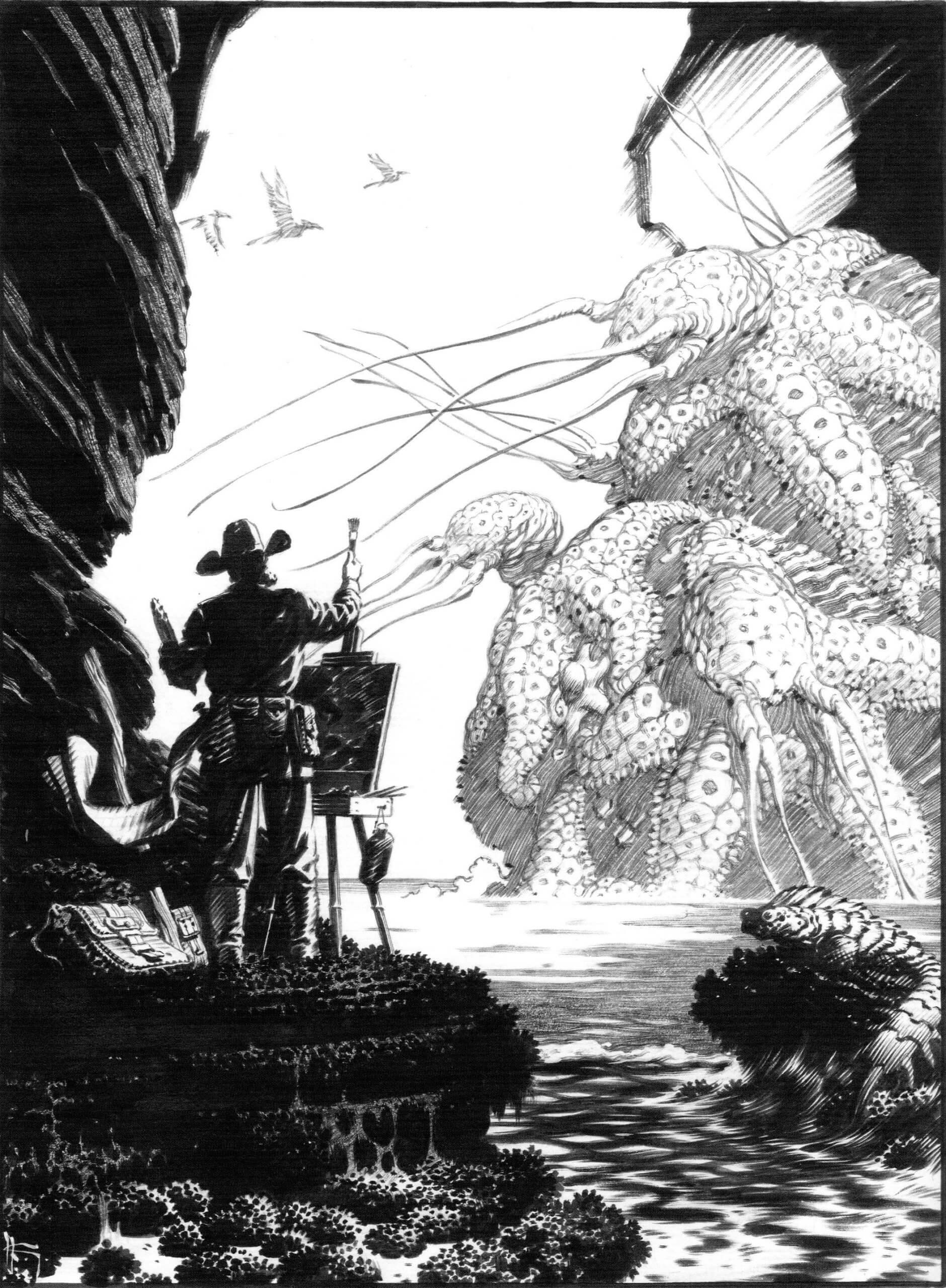 Mark Schultz's visual Art Mark Schultz, A Visit to the Seashore, Carbon 2, p.43, Flesk 2016.