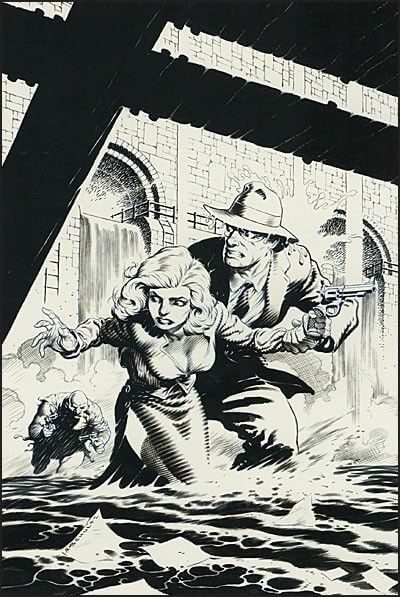 Mark Schultz's visual Art Mark Schultz, B&W cover art for Will Eisner's The Spirit.