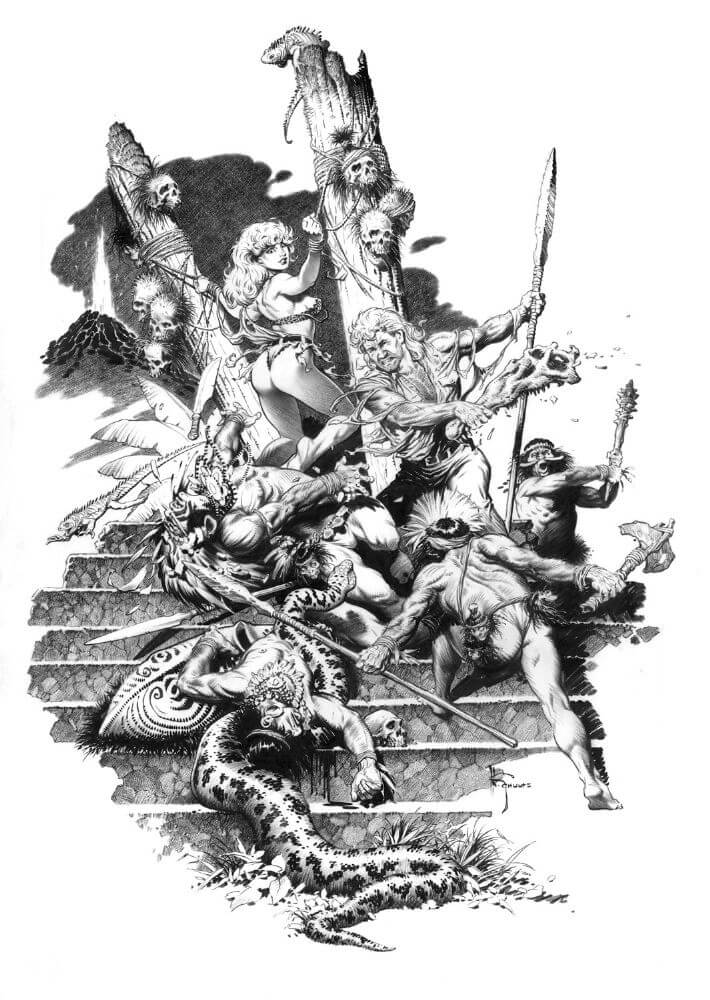 Mark Schultz's visual Art Mark Schultz, Blanchard Family Picnic, centerfold, Various Drawings Vol. 1.
