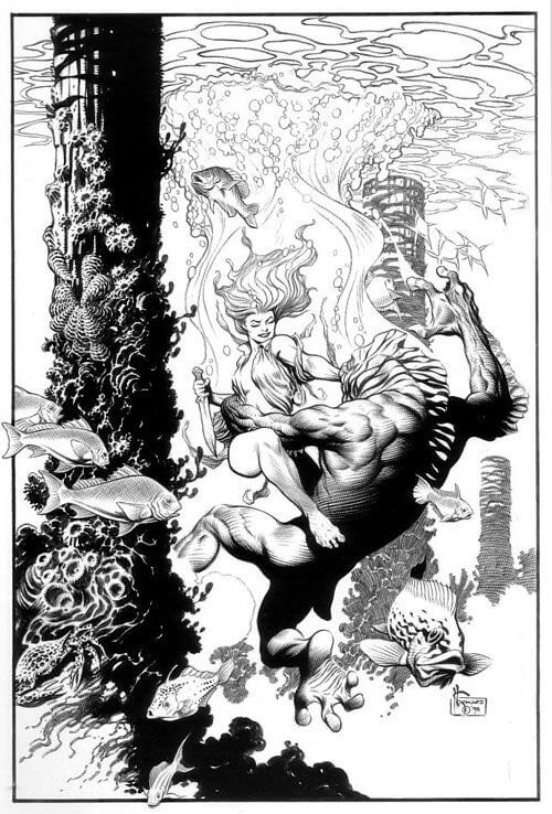 Mark Schultz's visual Art Mark Schultz, cover art for Subhuman #2, Dark Horse 1999.
