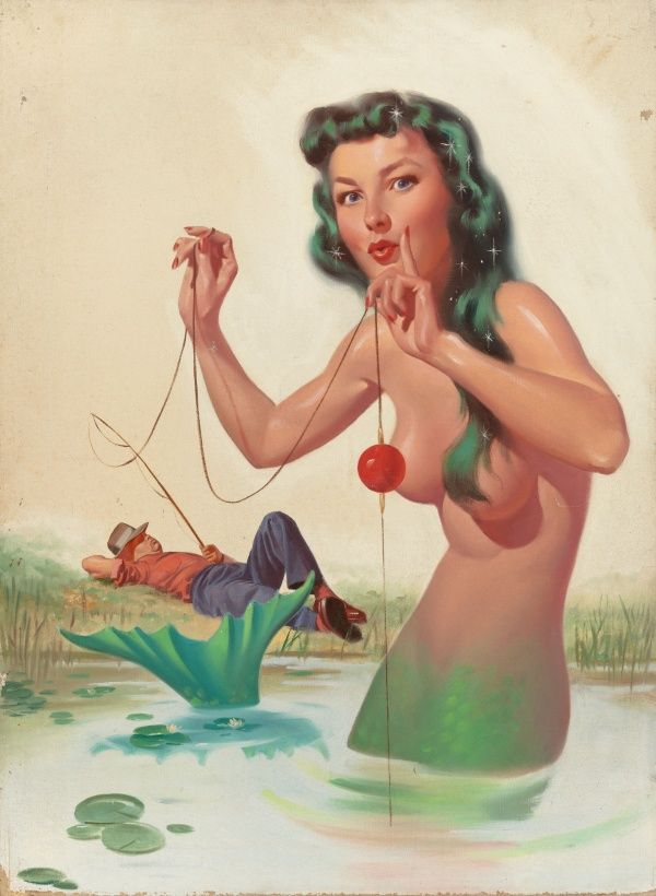 Harold W. McCauley's visual Art Mr. Margate's Mermaid, Imaginative Tales No. 4 magazine cover, March 1955