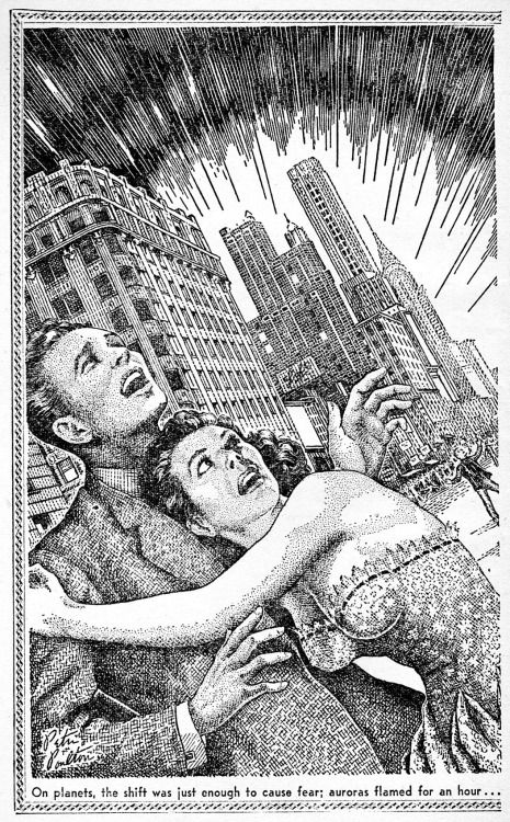 Peter Poulton's Covers Art Peter Poulton, Dark Recess by George O. Smith, Future SF 51-7, P.8.