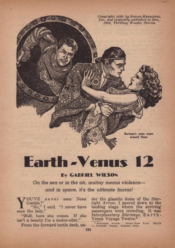 Peter Poulton's Covers Art Peter Poulton, Earth-Venus 12, Gabriel Wilson, Wonder Stories 1952, p.123.