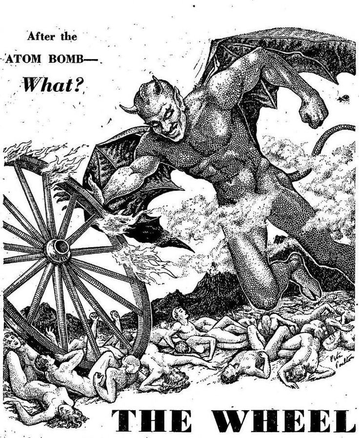 Peter Poulton's Covers Art Peter Poulton, The Wheel by John Wyndham, Startling Stories 52-01, p.115.