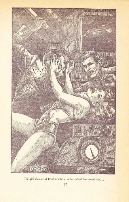 Peter Poulton's Covers Art Peter Poulton, This World Must Die by H.B. Fyfe, Future SF 51-09, p.22.