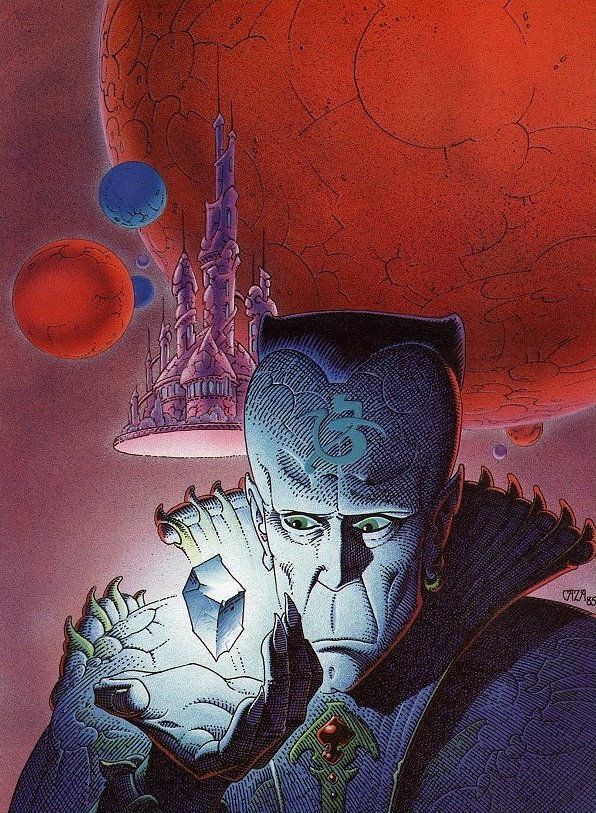 Philippe Caza, Rhialto the Marvellous by Jack Vance, 1985, cover art.