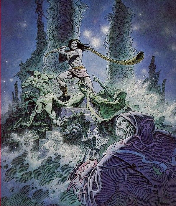 Philippe Caza, The Looters of Skaith by Leigh Brackett, 1987.