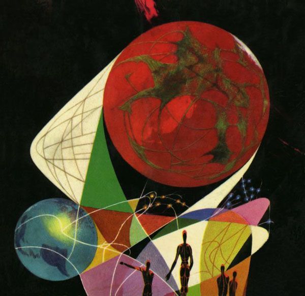 Richard M. Powers's visual Art Richard Powers, A Mirror for Observers by Edgar Pangborn 1958.