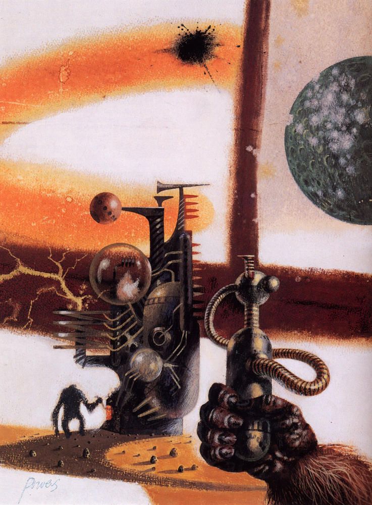 Richard M. Powers's visual Art Richard Powers, Brain Wave by Poul Anderson 1954.