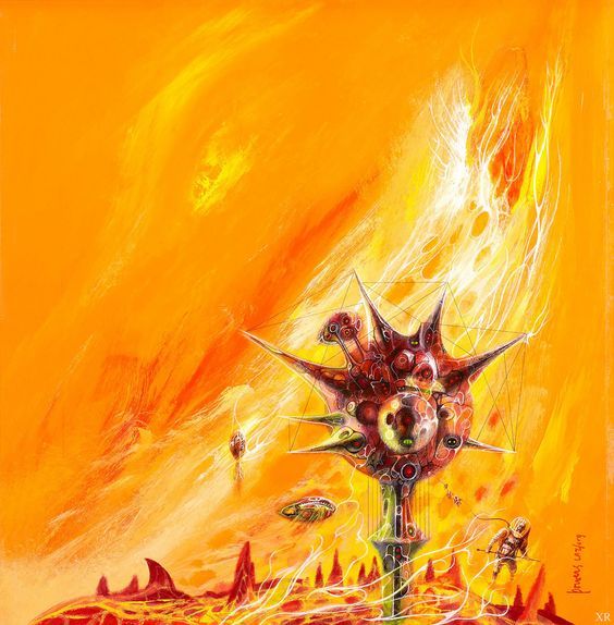 Richard M. Powers's visual Art Richard Powers, Mountains of the Sun by Christian Leourier, 1974.