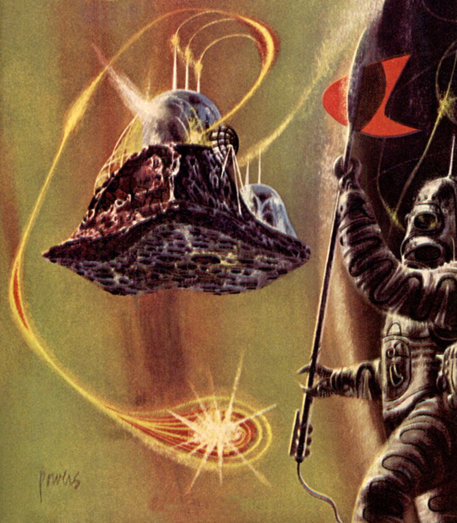 Richard M. Powers's visual Art Richard Powers, The Wailing Asteroid by Murray Leinster, 1960, cover art.