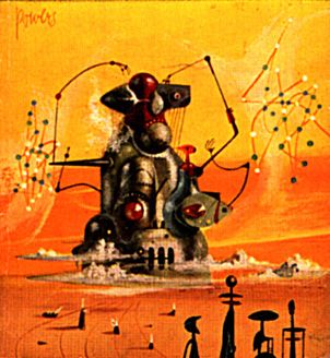 Richard M. Powers's visual Art Richard Powers, Those Idiots from Earth by Wilson Tucker 1957.