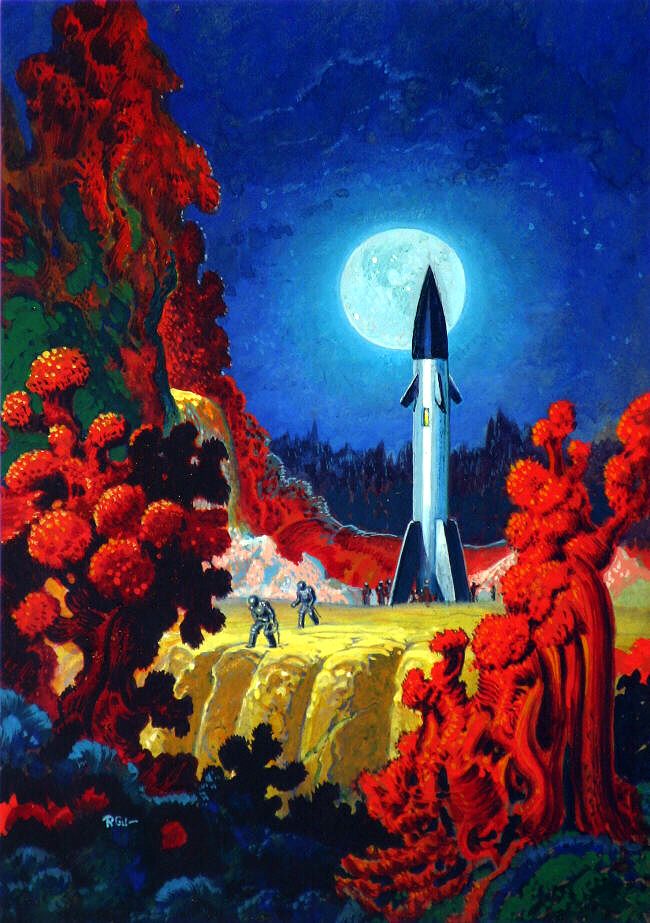 Robert Gibson Jones's visual Art Robert Gibson Jones, Other Worlds April 1953 pretty trippy out here.