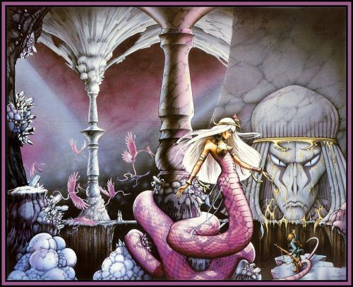 Rodney Matthews, Face in the Abyss, clean wraparound cover.