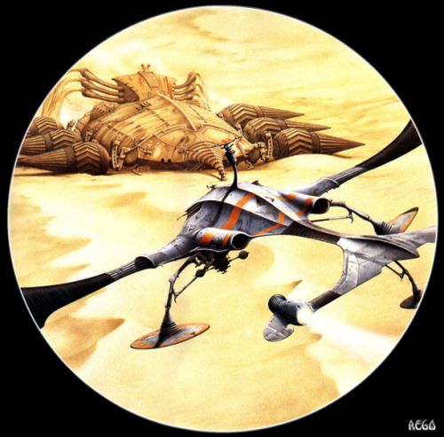 Rodney Matthews, Spice harvester and ornithopter (Dune).