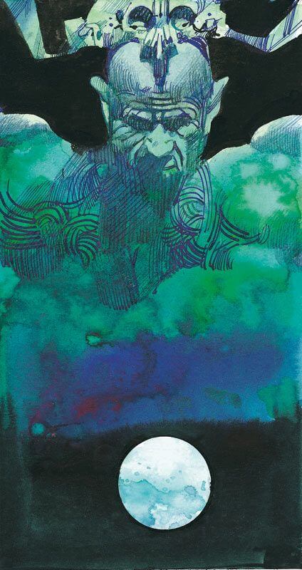 Sergio Toppi's visual Art Sergio Toppi - Tarot of the Origins - 6 of Soul (= Cups)