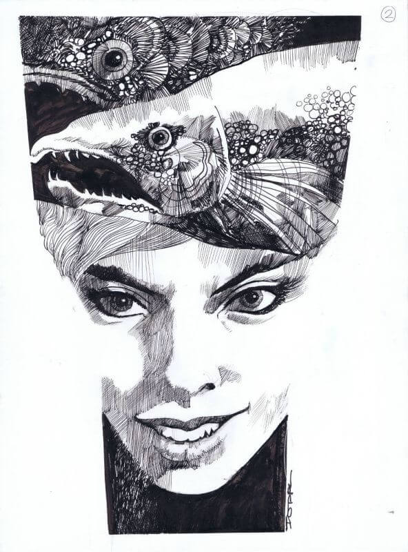 Sergio Toppi's visual Art Sergio Toppi Girl Illustration by Sergio Toppi - Original art