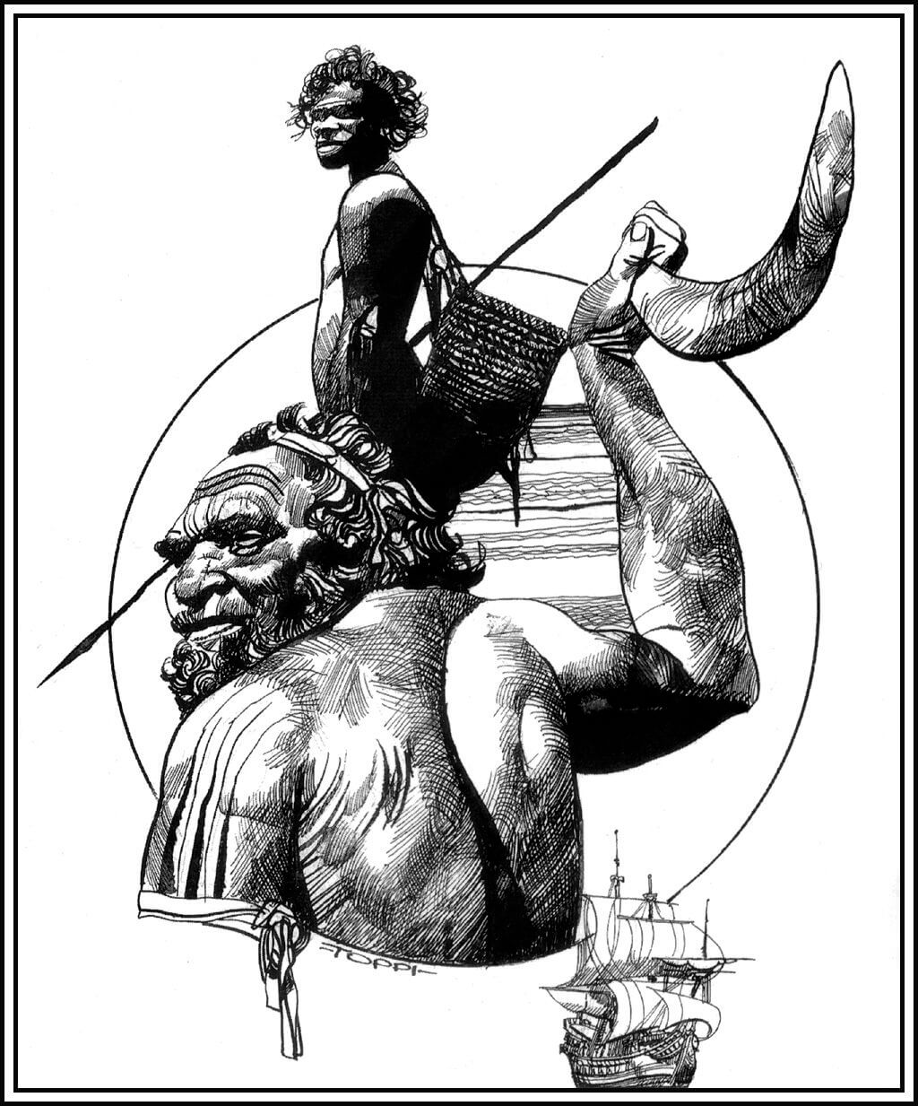 Sergio Toppi's visual Art Sergio Toppi, Men of the Outback.