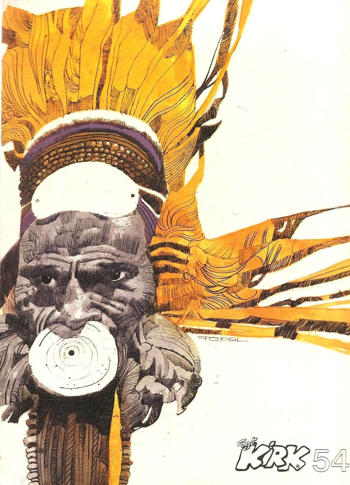 Sergio Toppi's visual Art Sgt Kirk n.54 - marzo-aprile 1977 _ Cover by Sergio Toppi