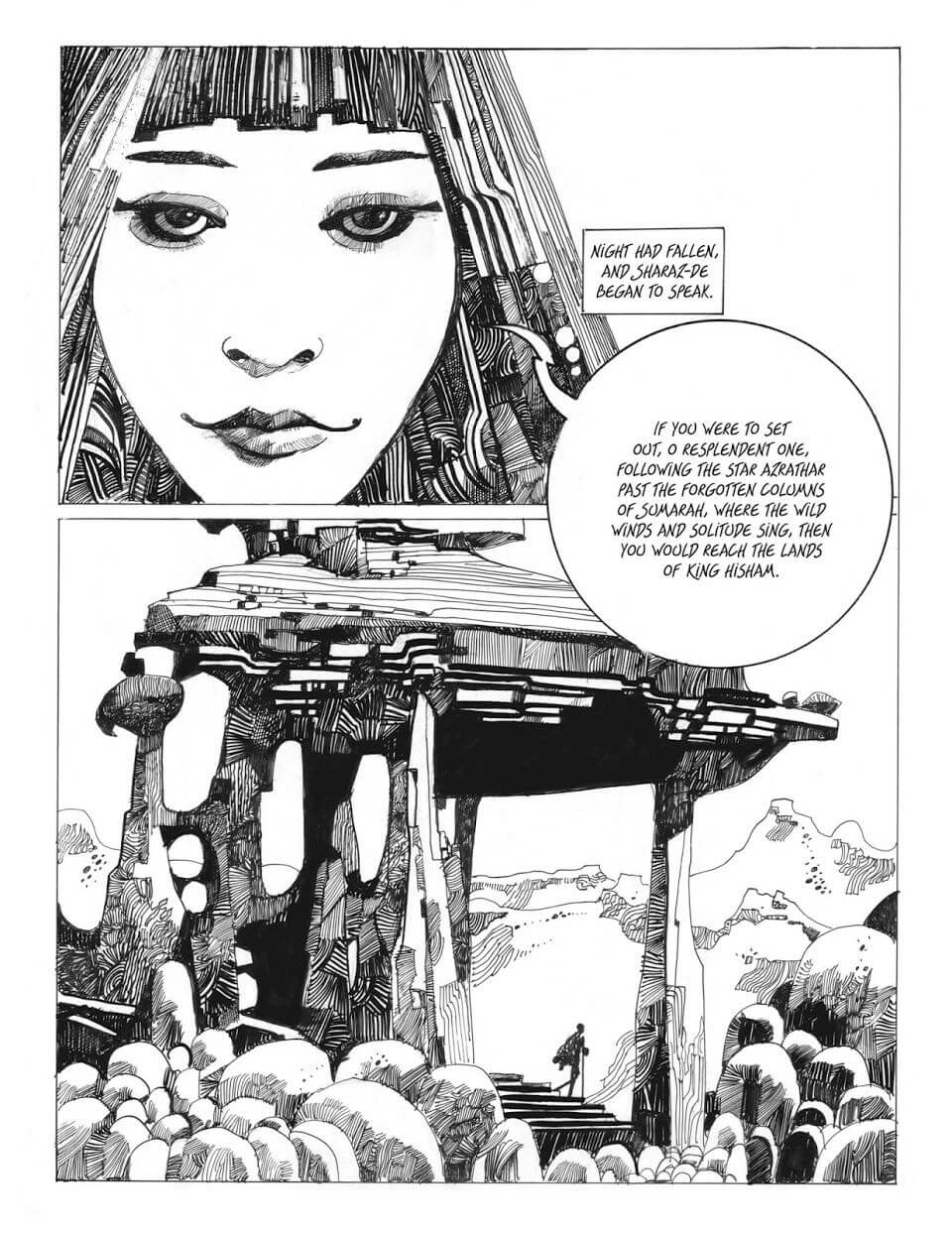 Sergio Toppi's visual Art Sharaz-de: Tales from the Arabian Nights by Sergio Toppi