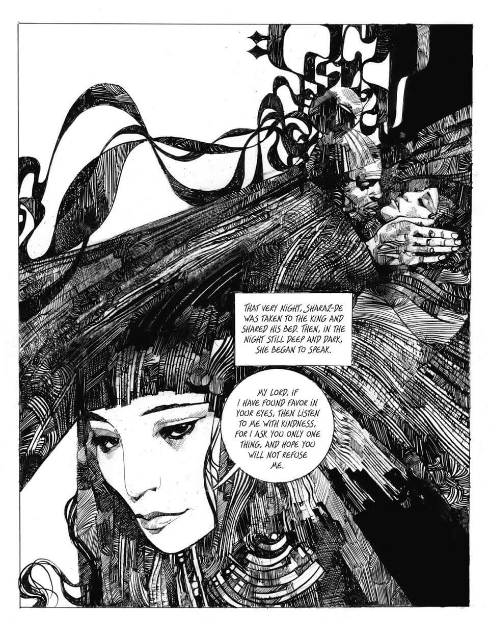 Sergio Toppi's visual Art Sharaz-de: Tales from the Arabian Nights by Sergio Toppi