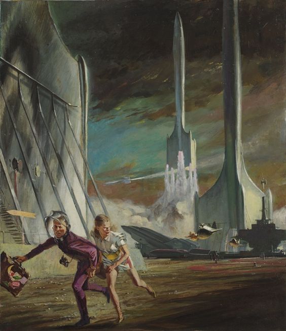 Stanley Meltzoff, cover art for The Currents of Space by Isaac Asimov 1953.