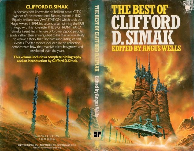 Sun-bleached spine! Eddie Jones, The Best of Clifford D. Simak 1975.