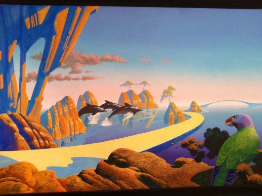 THE ROAD (With Dolphins) original painting by Roger Dean (1996)