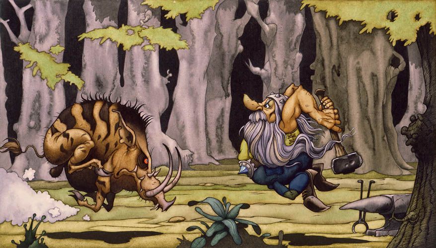 THE SNORT-HOG  THE ROCK KNOCKER The Nasties Rodney Matthews