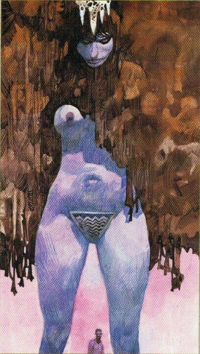 Sergio Toppi's visual Art The Great Mother (The High Priestess) - Tarot of the Origins / Embodied <3