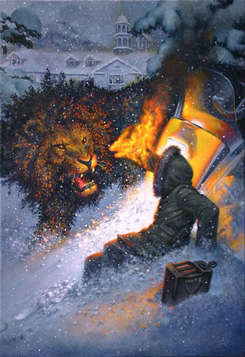 Don Maitz's visual Art The Hedge Lion Battle by Don Maitz [©2016]