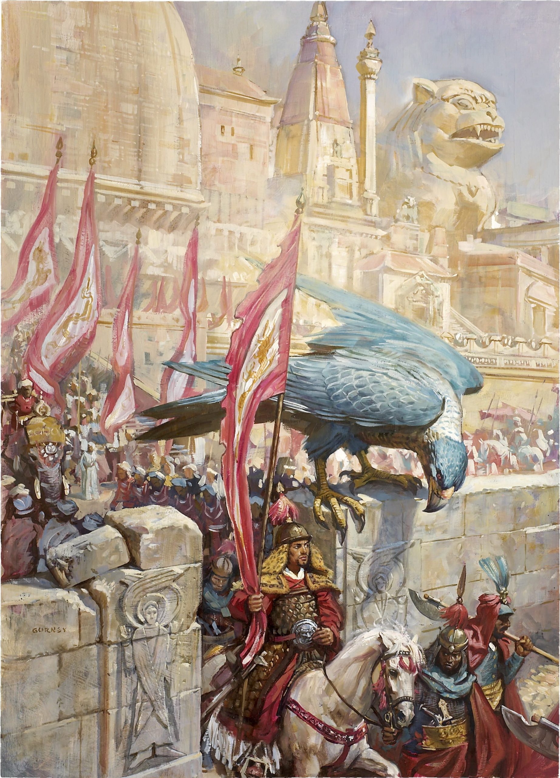 This contains an image of: Avian at the Gate