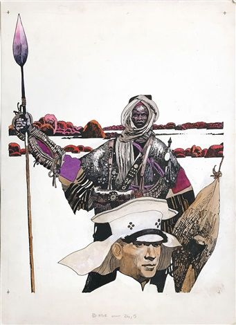Sergio Toppi's visual Art This contains an image of: SERGIO TOPPI - LUomo del Nilo by SergioToppi