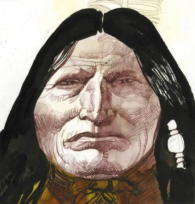 Sergio Toppi's visual Art Toppi Ouest - esquisse inédite