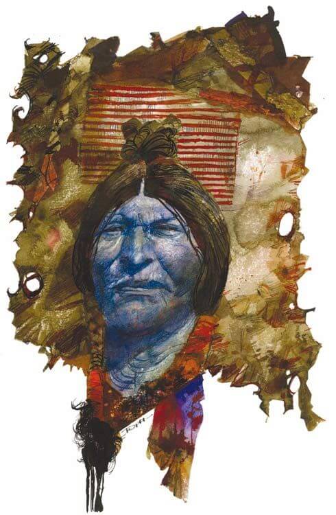 Sergio Toppi's visual Art Toppi Ouest - visage bleu